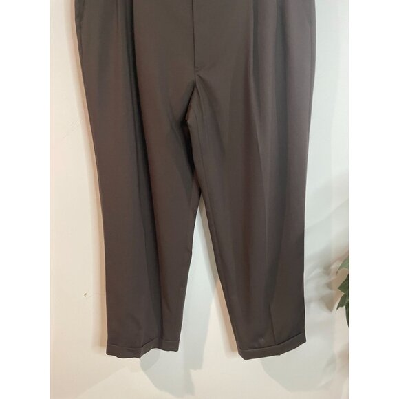 Pronto Uomo Mens Dress Pants 40W 100% Wool Flat Front Brown - Picture 6 of 14